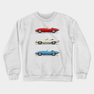 Jaguar E Type Roadster Red White And Blue Crewneck Sweatshirt